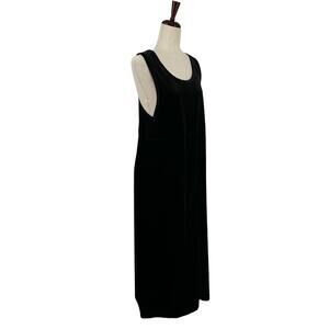 Vtg 90s Y2K Black Velvet Maxi Jumper Dress S Pheobe Buffay Witchy Whimsigoth